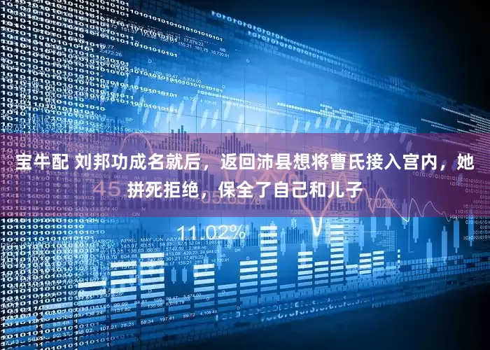 宝牛配 刘邦功成名就后，返回沛县想将曹氏接入宫内，她拼死拒绝，保全了自己和儿子